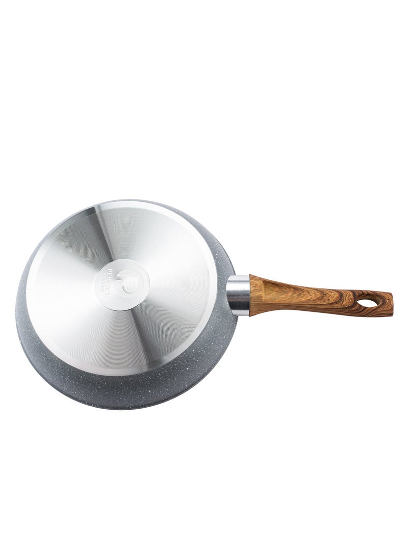 بيرفكت كيتشن مقلاة المنيوم غير قابل للالتصاق مع مقبض خشب  مقاس  26 سم لون بيج - Image 5